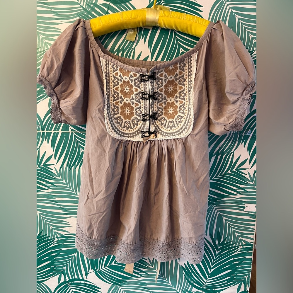 Odd Molly Brown Embroidered Blouse